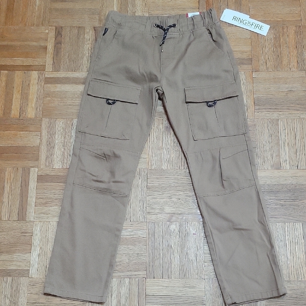 Ring of Fire Straight Fit Cargo Cotton Pants Size 14/16 Large Stretch